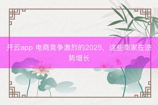 开云app 电商竞争激烈的2025，这些商家在逆势增长