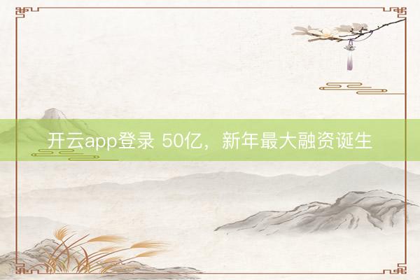 开云app登录 50亿，新年最大融资诞生