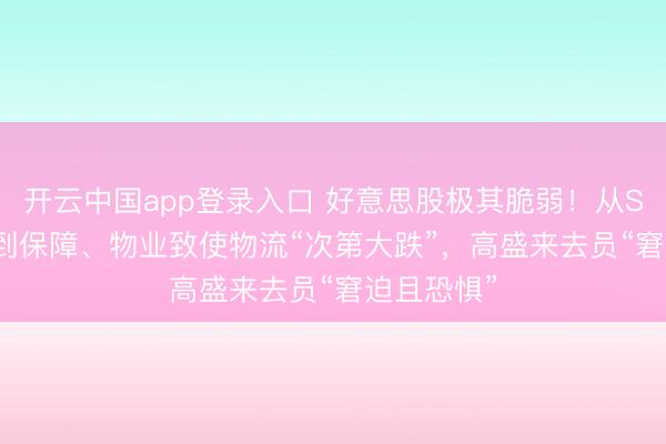 开云中国app登录入口 好意思股极其脆弱！从SaaS、PE到保障、物业致使物流“次第大跌”，高盛来去员“窘迫且恐惧”