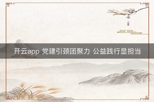 开云app 党建引颈团聚力 公益践行显担当