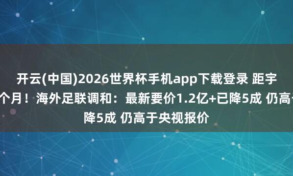 开云(中国)2026世界杯手机app下载登录 距宇宙杯开赛1个月!海外足联调和:最新要价1.2亿+已降5成 仍高于央视报价